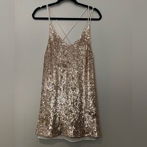 Free people sequin gold dress